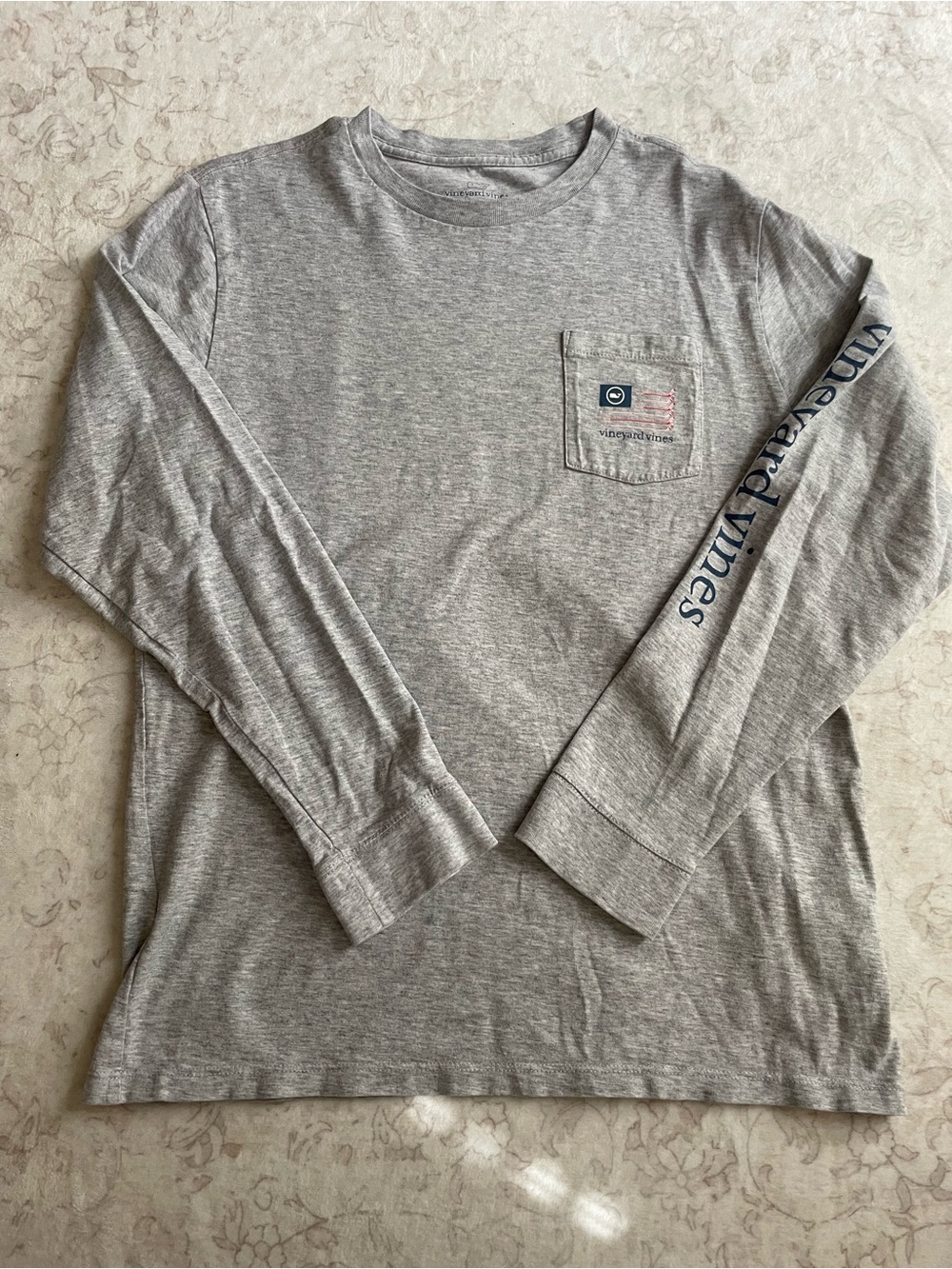 Vineyard Vines Boys Long-Sleeve Pocket Tee - Hockey American Flag